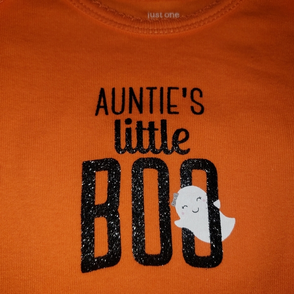 New Baby Girls Little Boo Halloween Ghost Bodysuit & Tutu Pants Outfit  9 Months - Picture 2 of 3